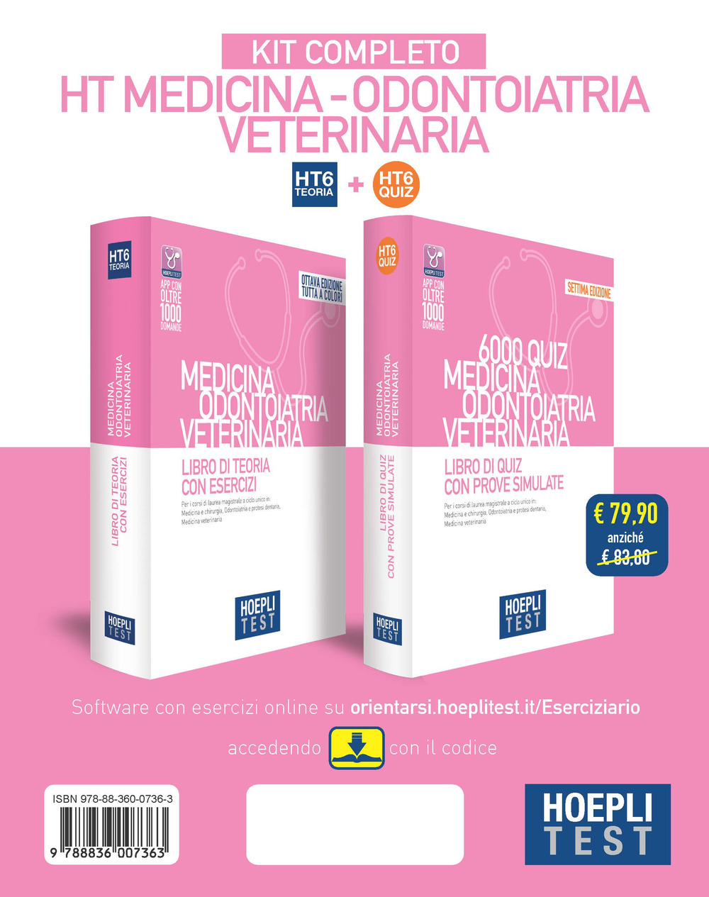 Hoepli test. Medicina odontoiatria veterinaria. Kit completo: Libro di teoria con esercizi-6000 Quiz con prove simulate
