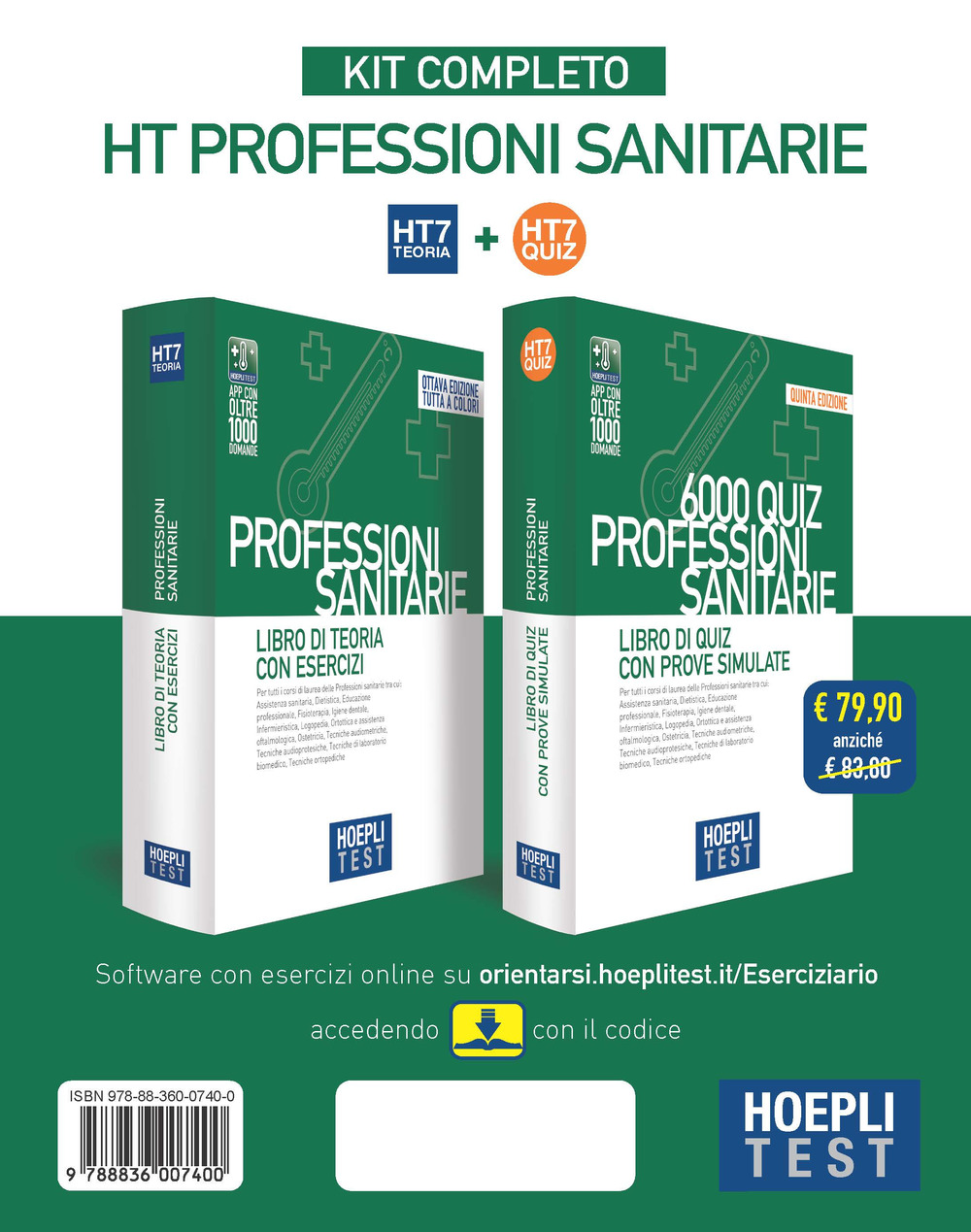 Hoepli test. Professioni sanitarie. Kit completo: Libro di teoria con esercizi-6000 Quiz con prove simulate