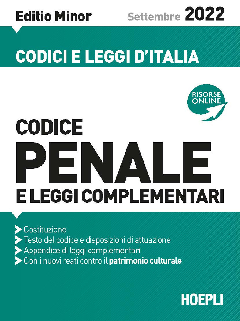 Codice penale e leggi complementari. Settembre 2022. Ediz. minor