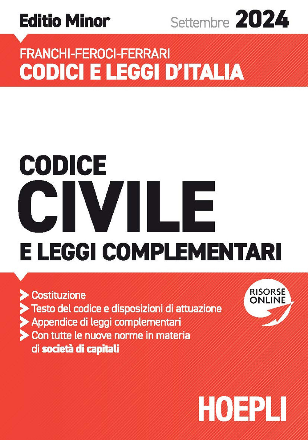 Codice civile e leggi complementari. Settembre 2024. Ediz. minor