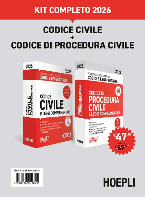 Codice civile e Codice di procedura civile 2026. Kit completo