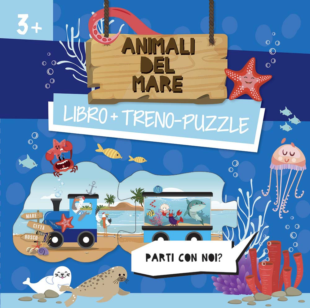 Animali del mare. Treno-puzzle