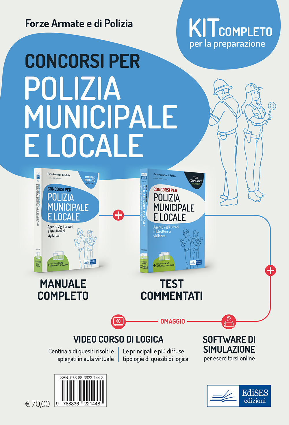 Kit completo concorso polizia municipale e locale. Manuale e test commentati per la preparazione alle prove d'esame