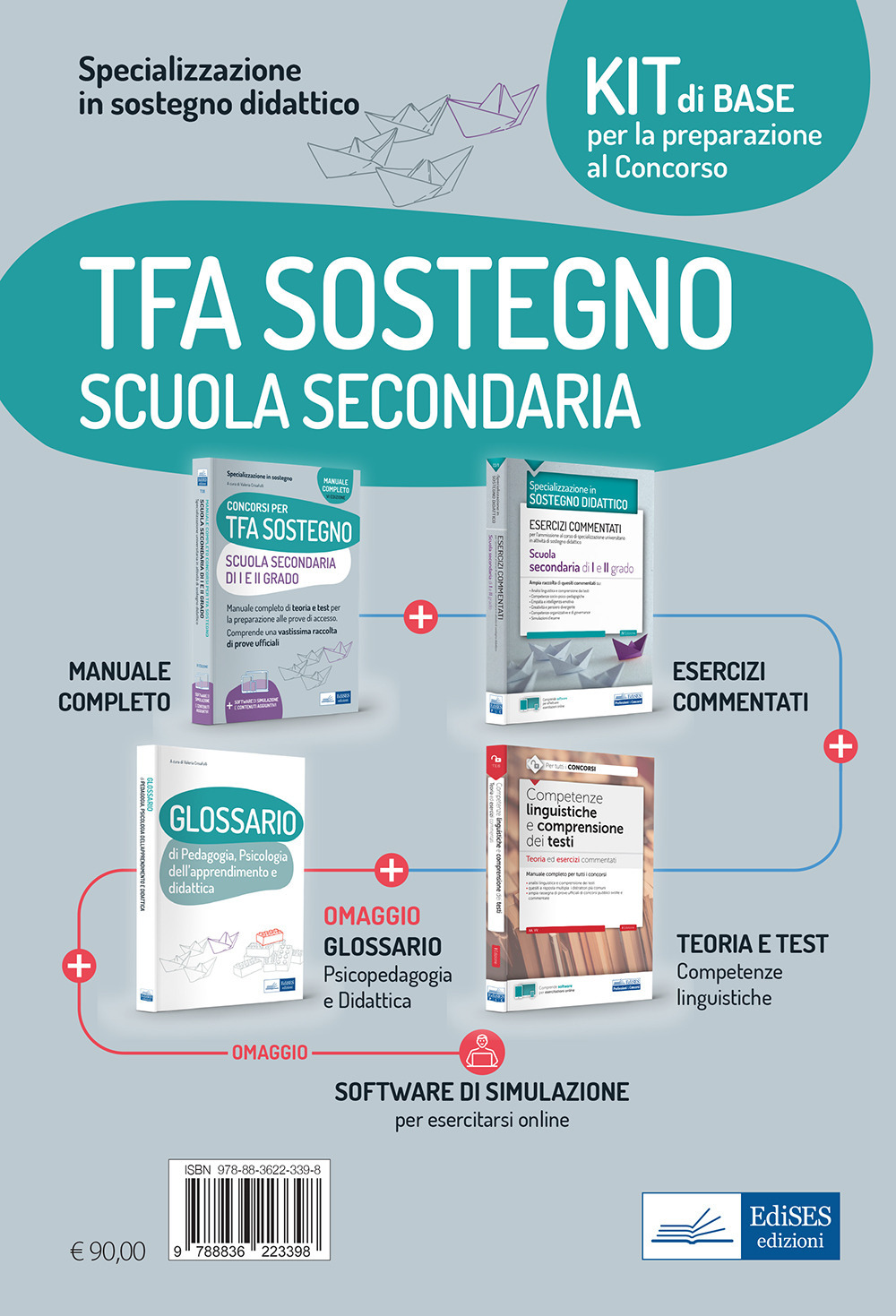 Kit base specializzazione sostegno didattico scuola secondaria. Eserciziari + Manuale + Software + Glossario