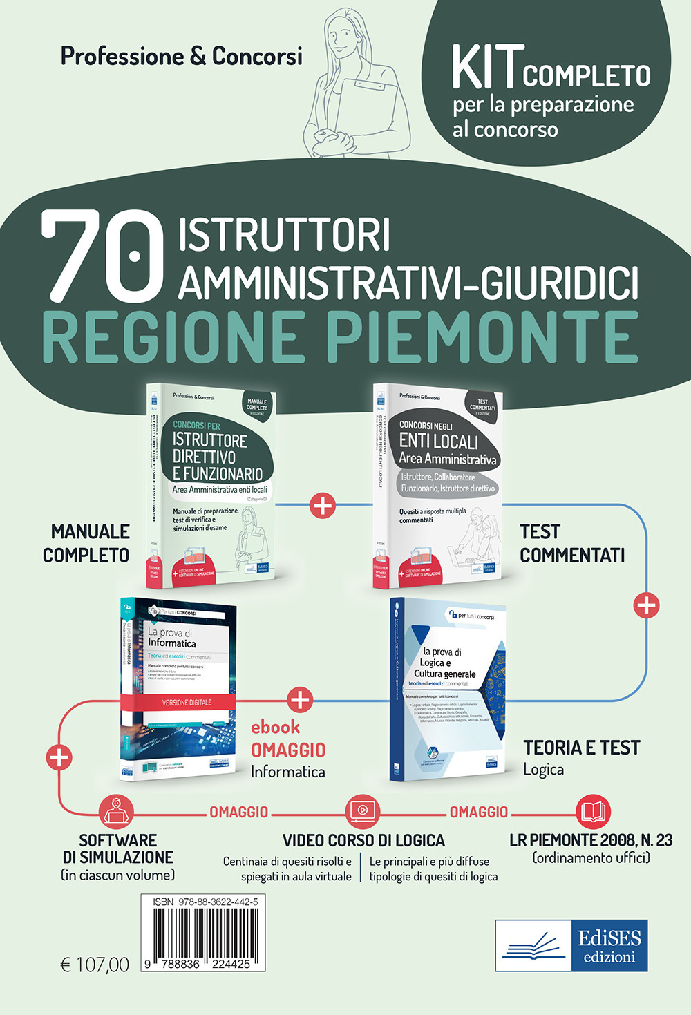 Kit concorso 70 istruttori amministrativi Regione Piemonte. Volumi completi per la preparazione al concorso