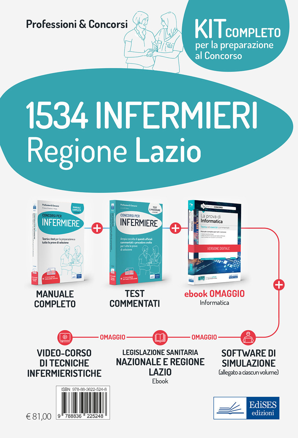 Kit concorso 1534 Infermieri Regione Lazio. Volumi per la preparazione completa al concorso