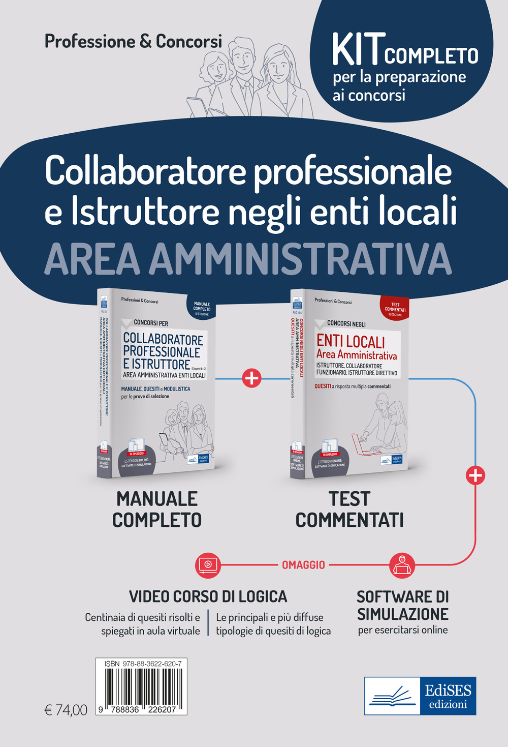 Kit completo per la preparazione ai concorsi. Collaboratore professionale e istruttore negli enti locali. Area Amministrativa. Manuale completo e Test a risposta multipla commentati