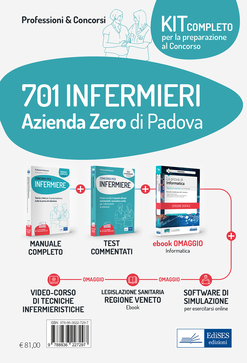 Kit concorso 701 infermieri Azienda Zero Padova. Volumi per la preparazione completa al concorso per infermieri regione Veneto