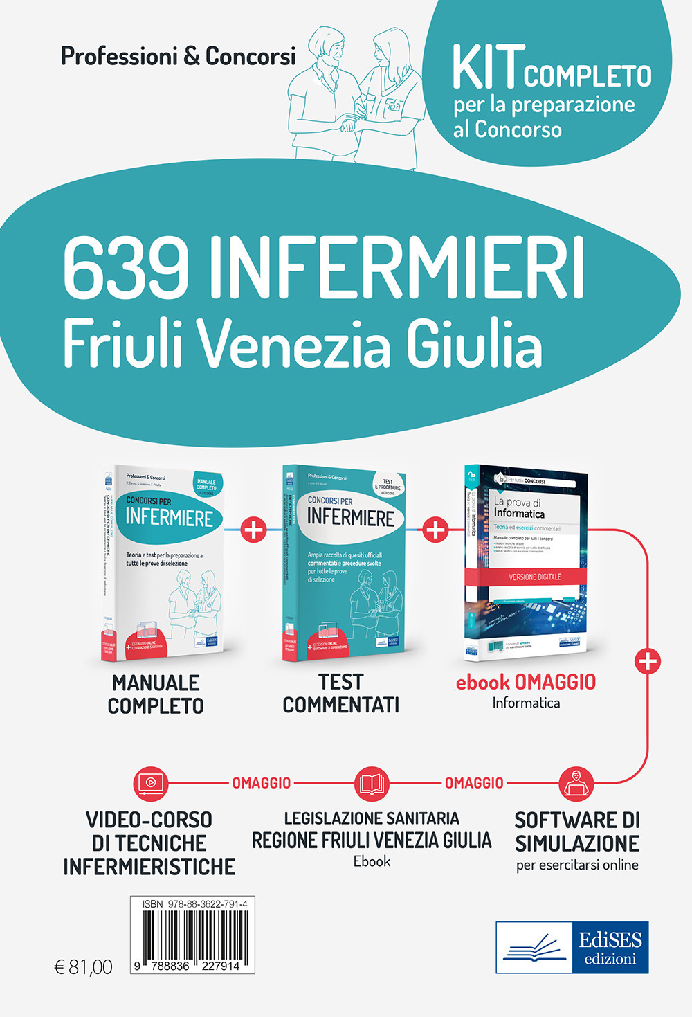639 infermieri Friuli Venezia Giulia. Kit completo per la preparazione al concorso