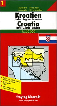 Croazia: Istria, Zagabria, Slavonia 1:250.000. Carta stradale