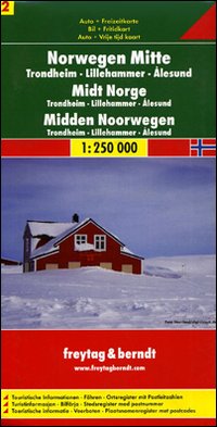 Norvegia centrale: Trondheim, Lillehammer, Alesund 1:250.000. Carta stradale e turistica