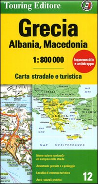 Grecia, Albania, Macedonia 1:800.000. Carta stradale e turistica