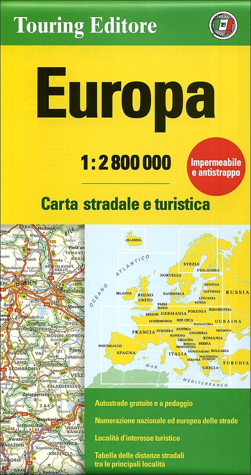 Europa 1:2.800.000. Carta stradale e turistica