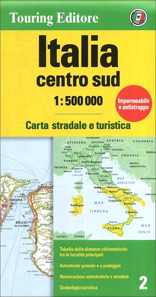 Italia centro sud 1:500.000. Carta stradale e turistica