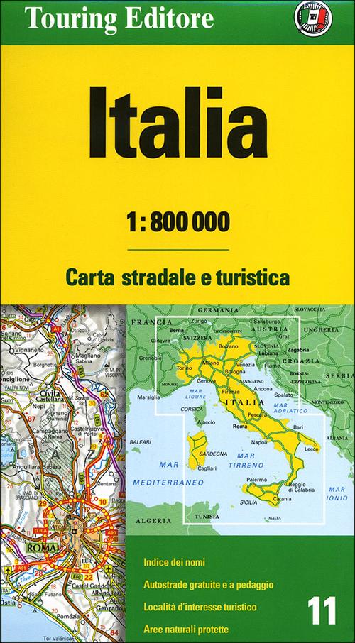 Italia 1:800.000. Carta stradale e turistica