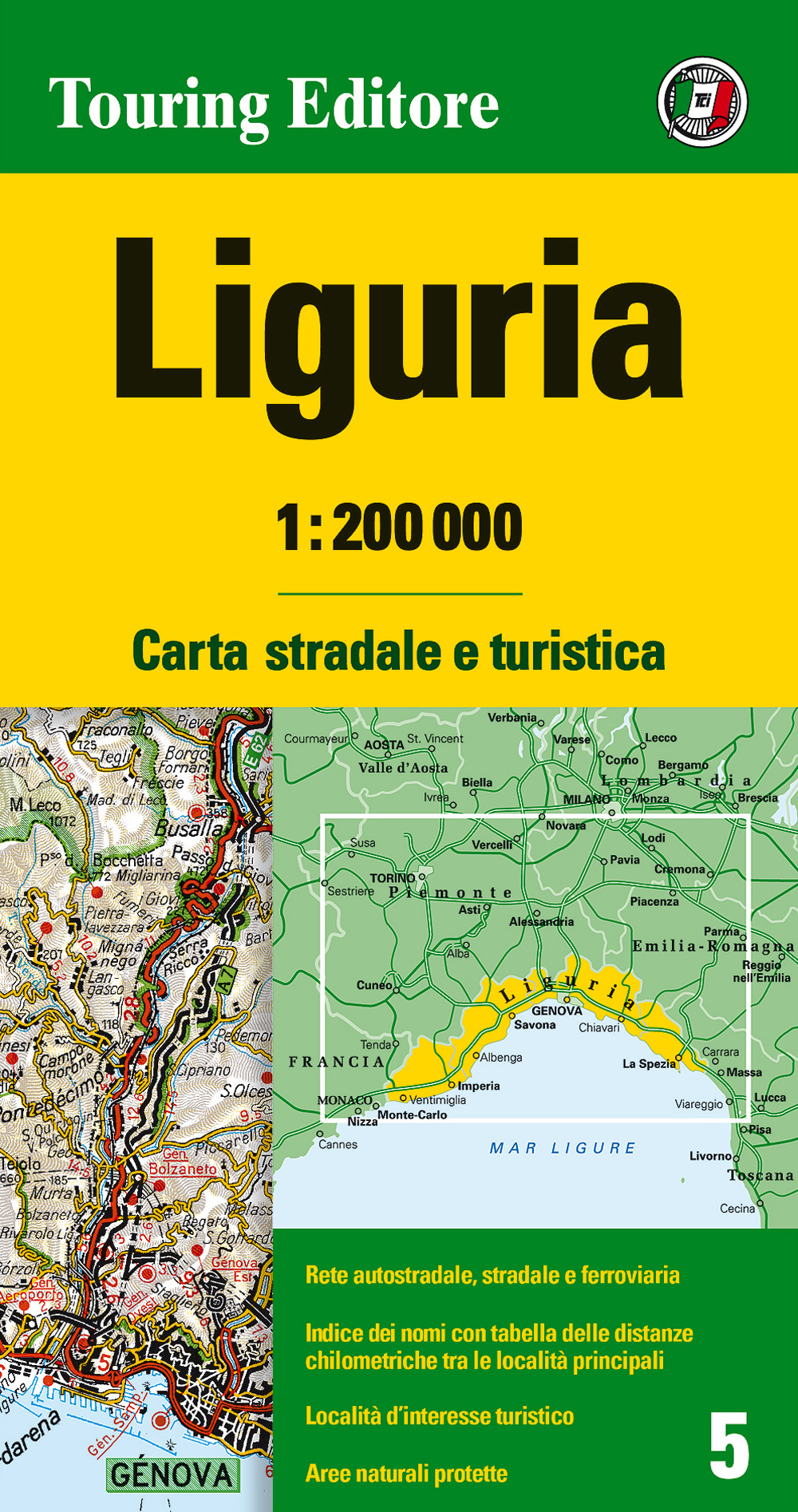 Liguria 1:200.000. Carta stradale e turistica