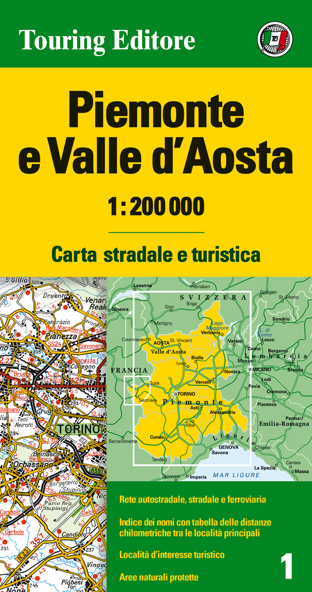 Piemonte e Valle d'Aosta 1:200.000. Carta stradale e turistica