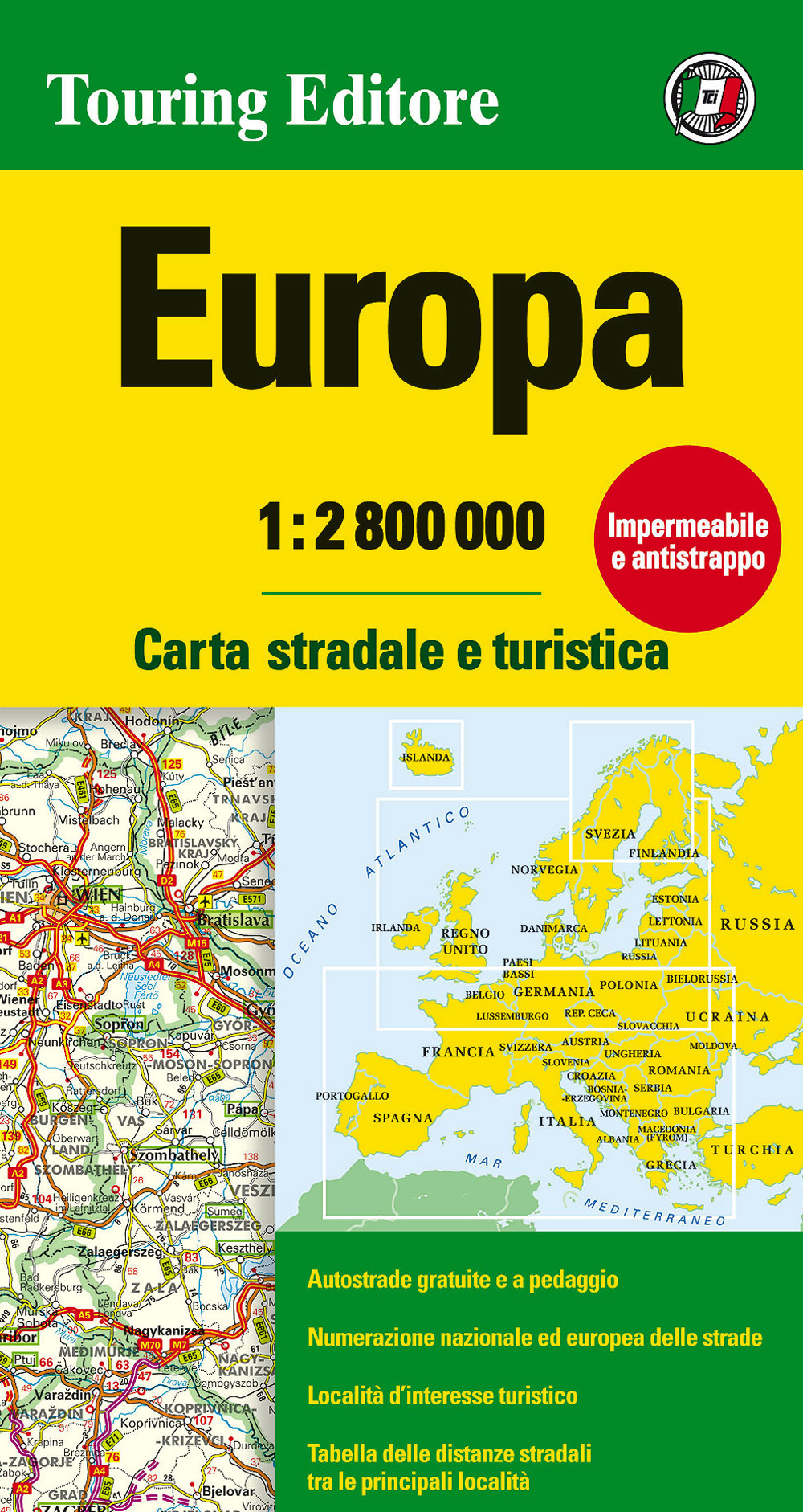 Europa 1:2.800.000. Carta stradale e turistica