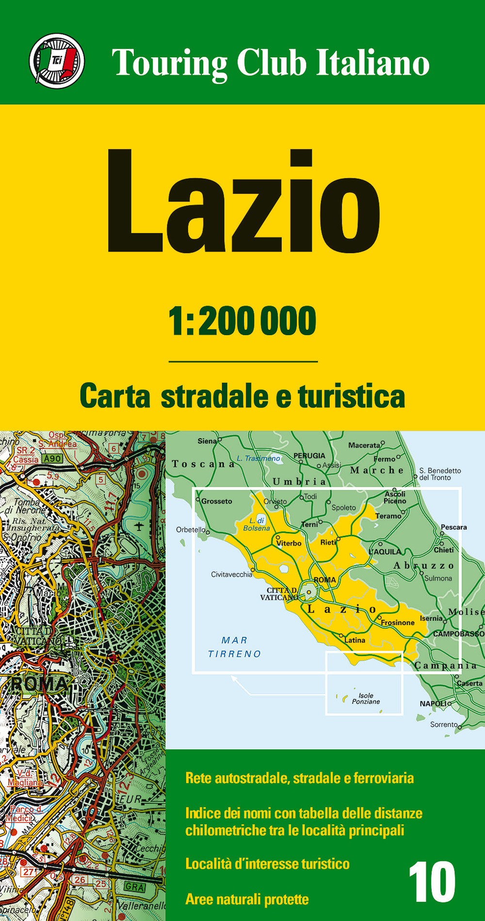 Lazio 1:200.000. Carta stradale e turistica