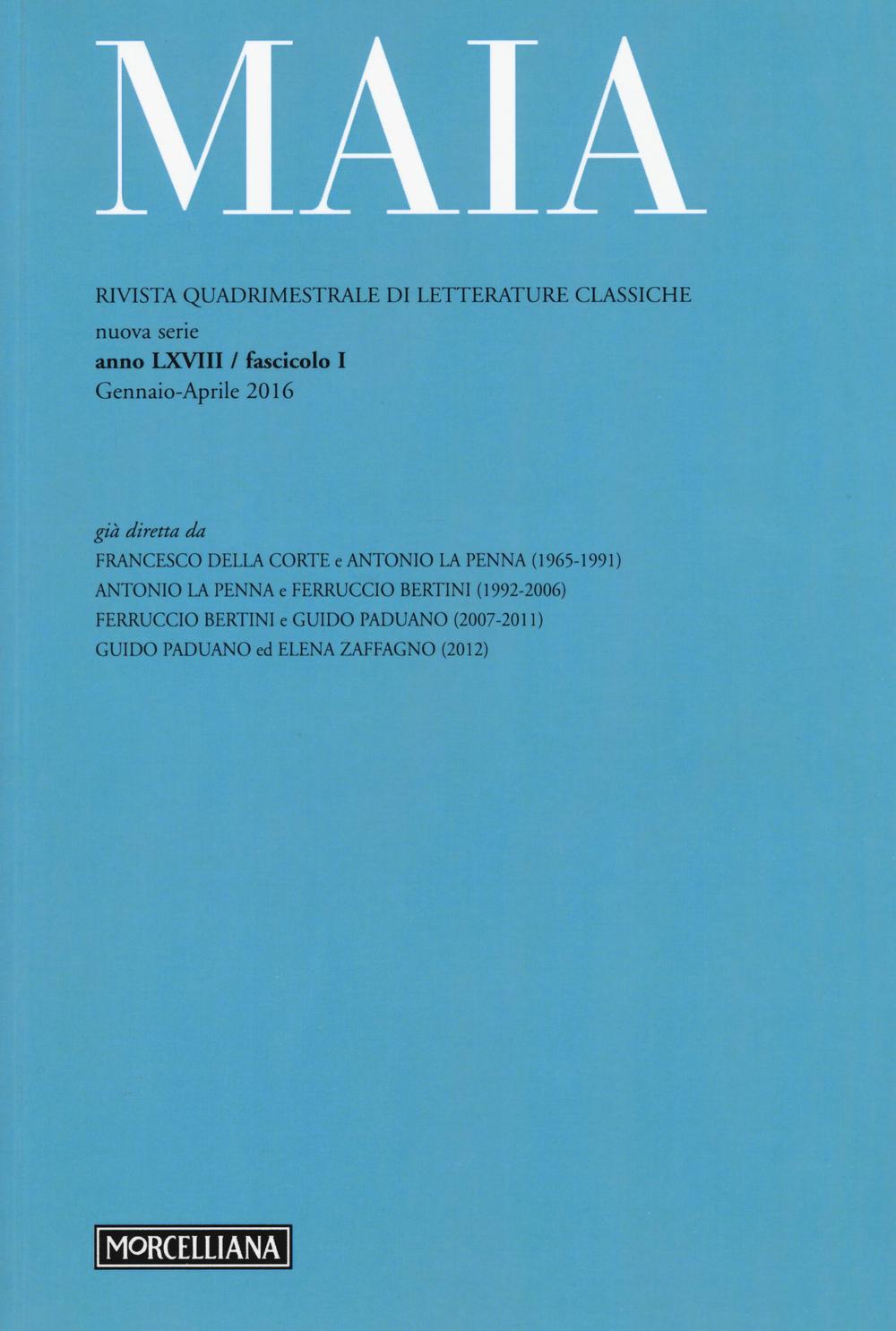 Maia. Rivista di letterature classiche. Vol. 1