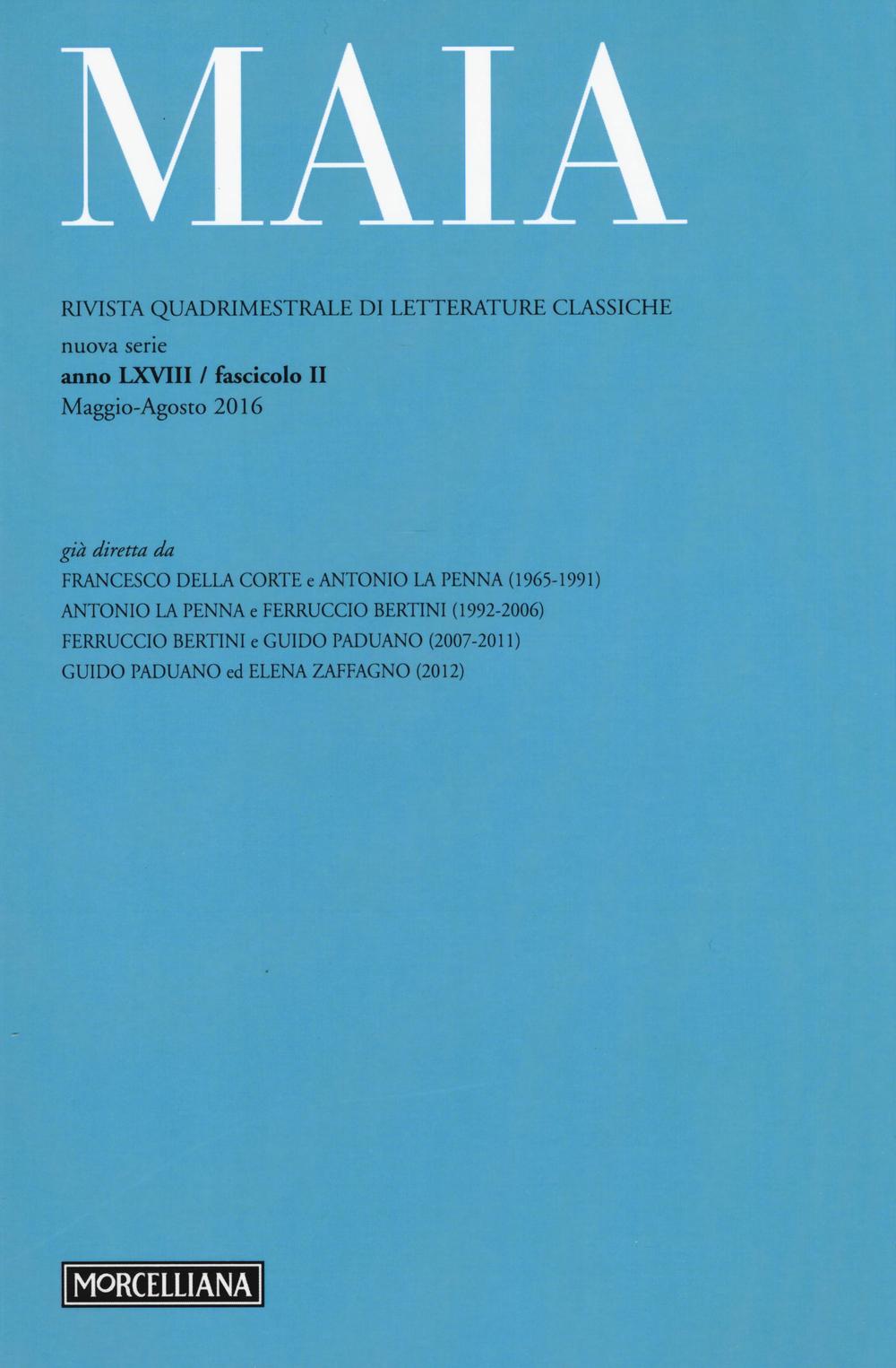 Maia. Rivista di letterature classiche. Vol. 2