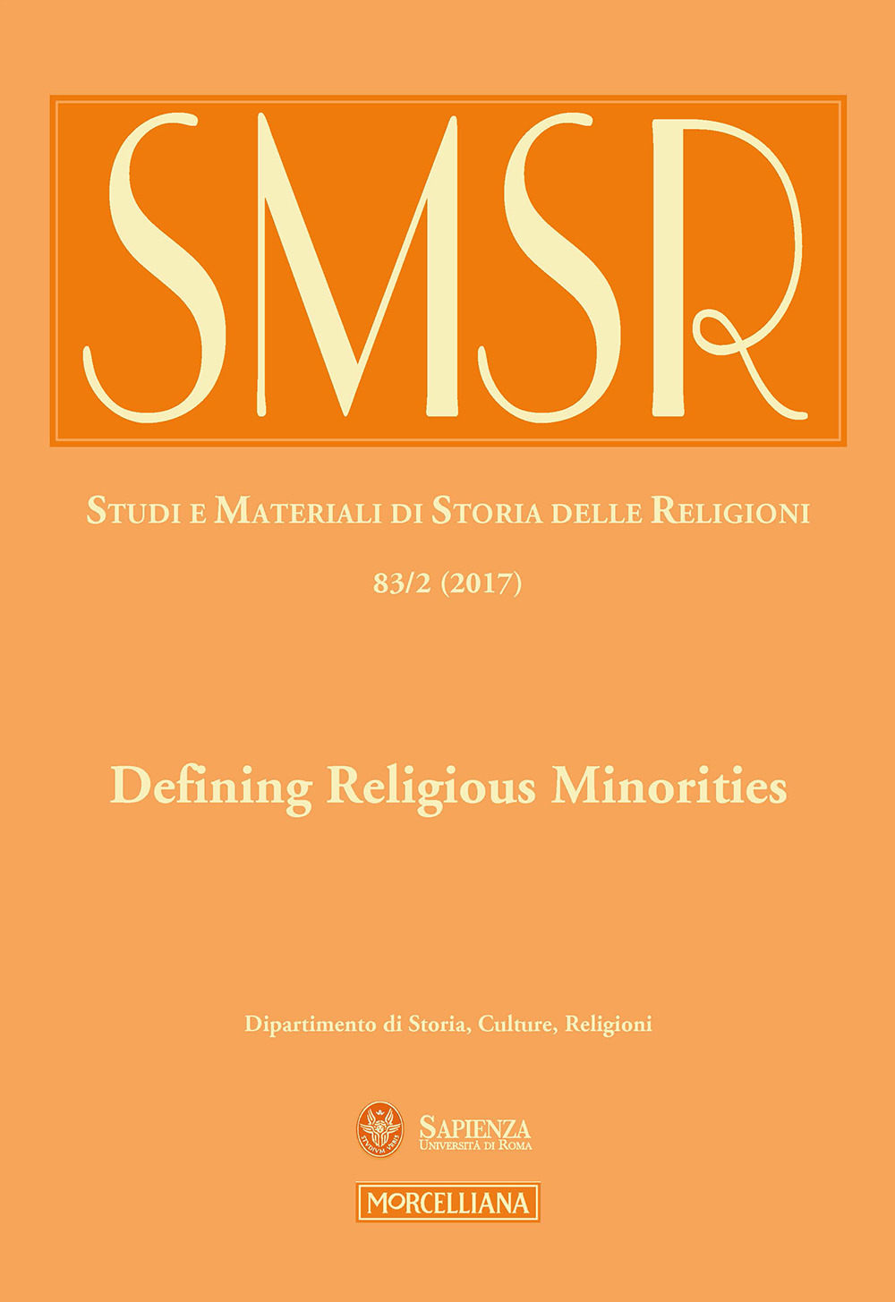 SMSR. Studi e materiali di storia delle religioni. Vol. 2: Defining religious minorities