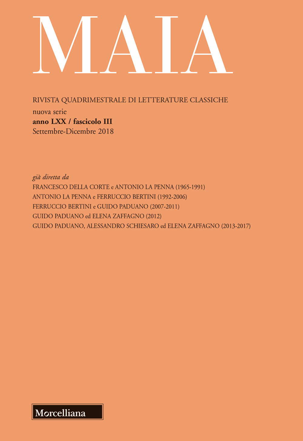 Maia. Rivista di letterature classiche. Vol. 3