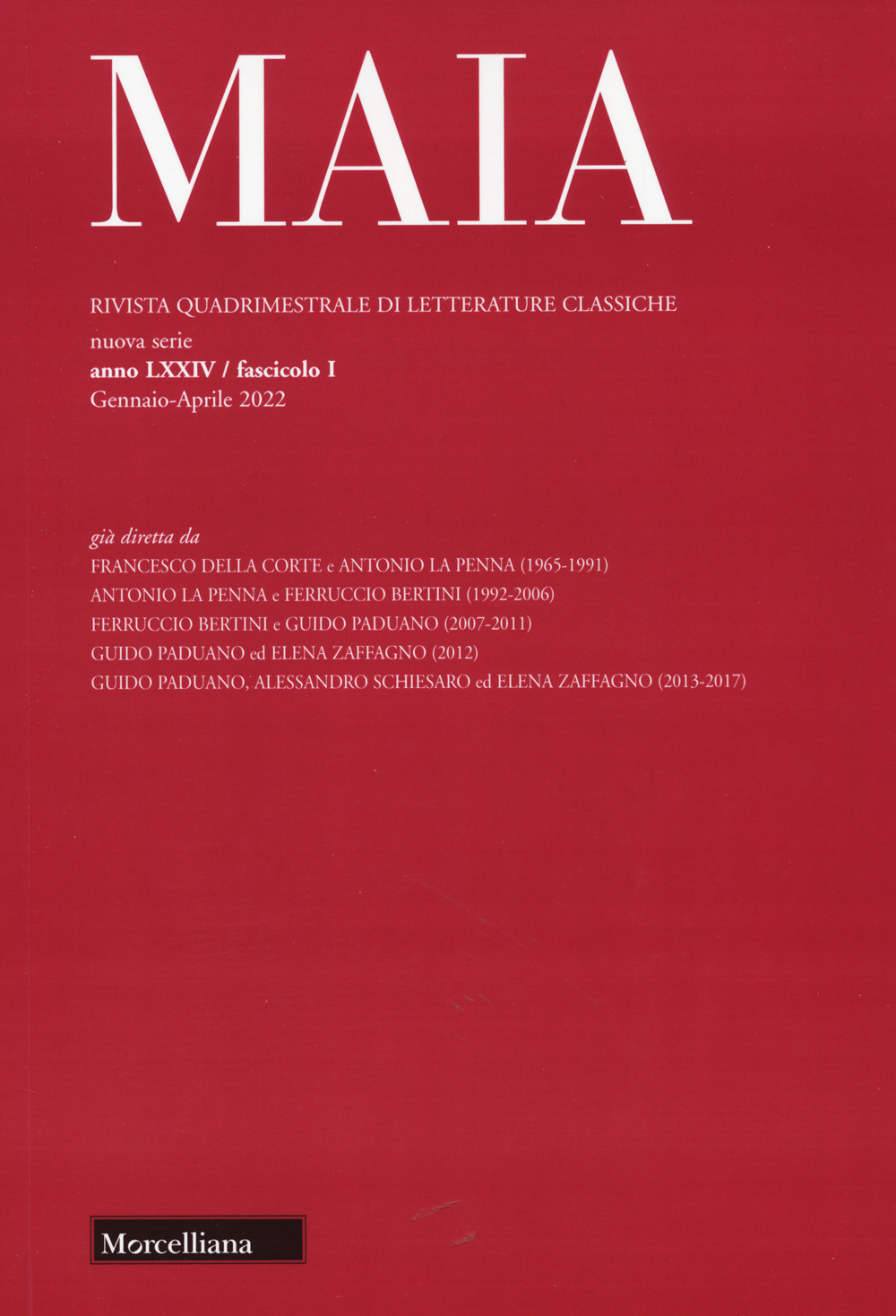 Maia. Rivista di letterature classiche. Vol. 1