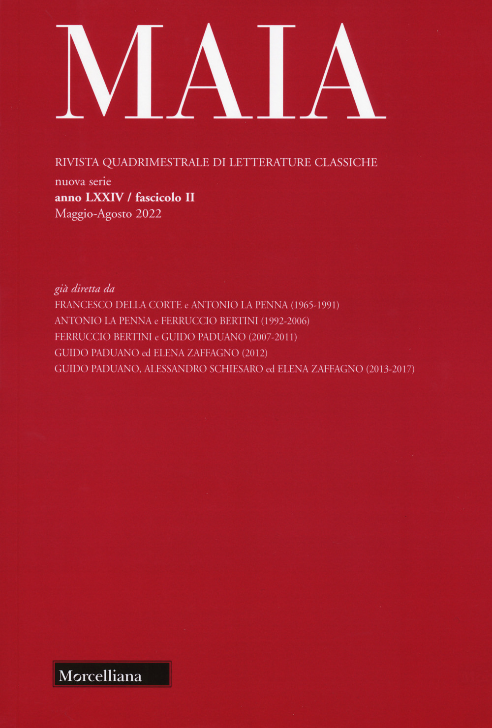 Maia. Rivista di letterature classiche. Vol. 2