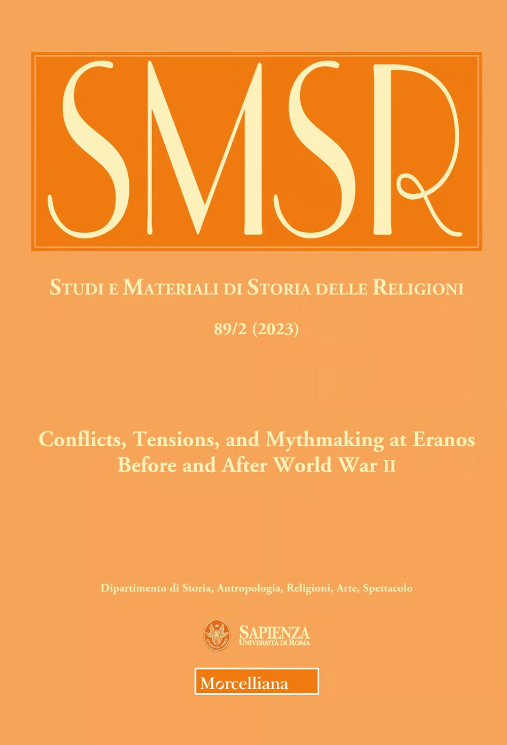 SMSR. Studi e materiali di storia delle religioni. Vol. 2