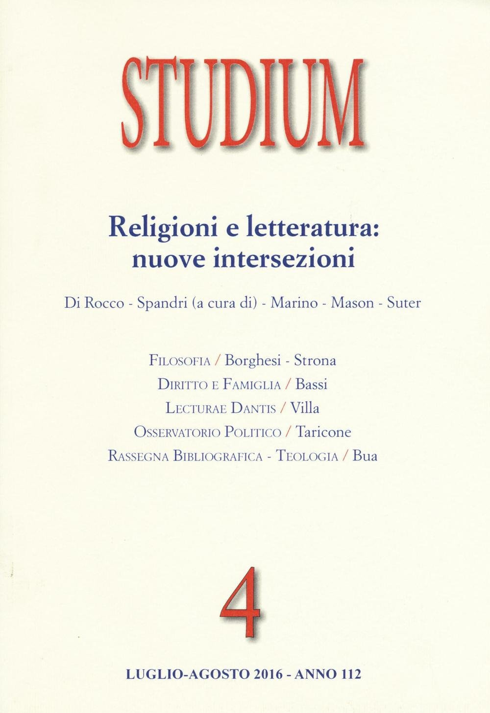 Studium. Vol. 4: Religioni e letteratura: nuove intersezioni