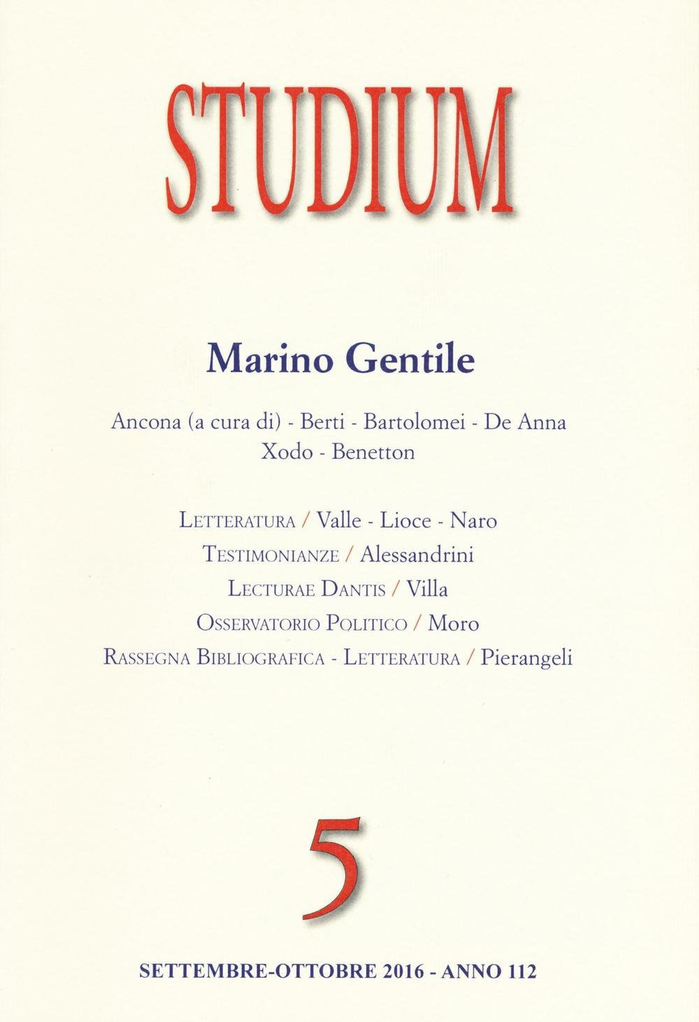 Studium. Vol. 5: Marino Gentile