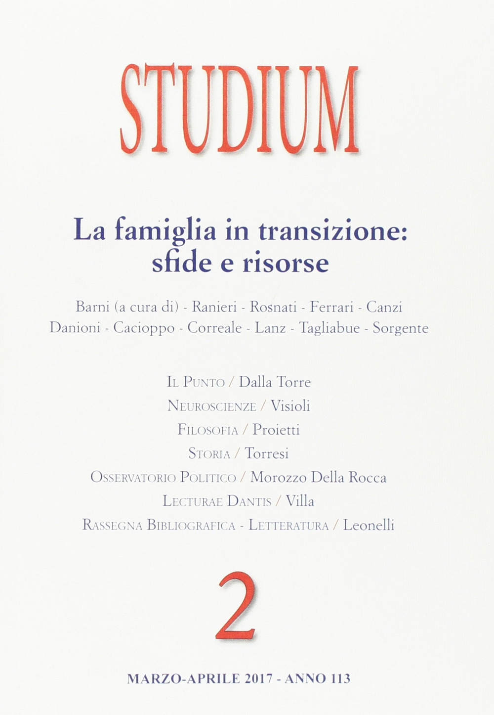 Studium . Vol. 2: La famiglia in transizione: sfide e risorse