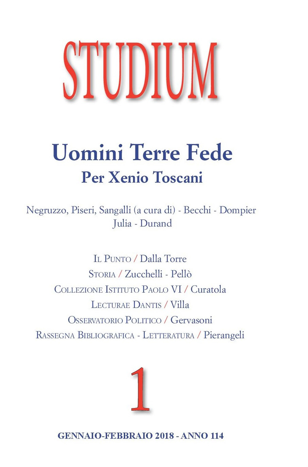 Studium. Vol. 1: Uomini, terre, fede. Per Xenio Toscani