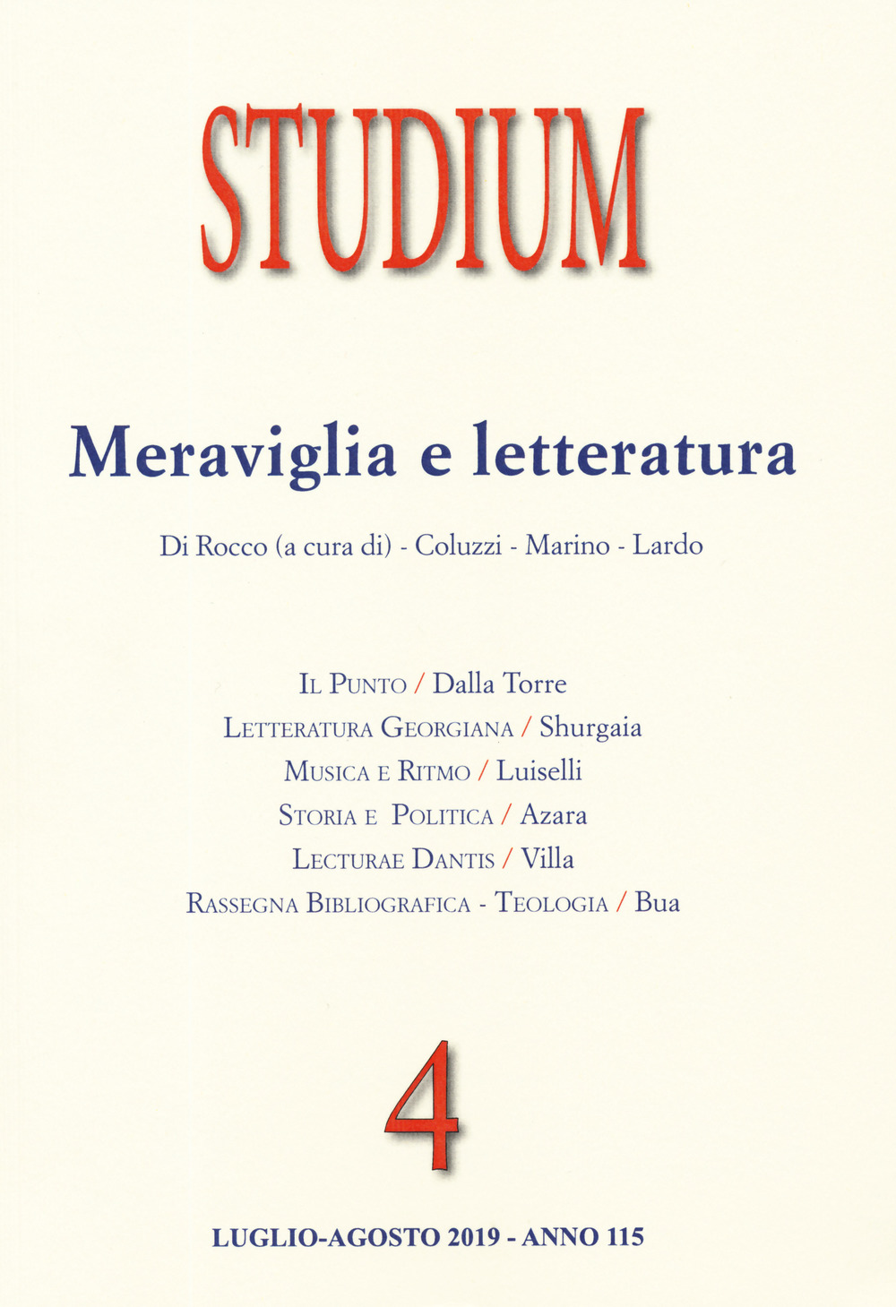 Studium. Vol. 4: Meraviglia e letteratura