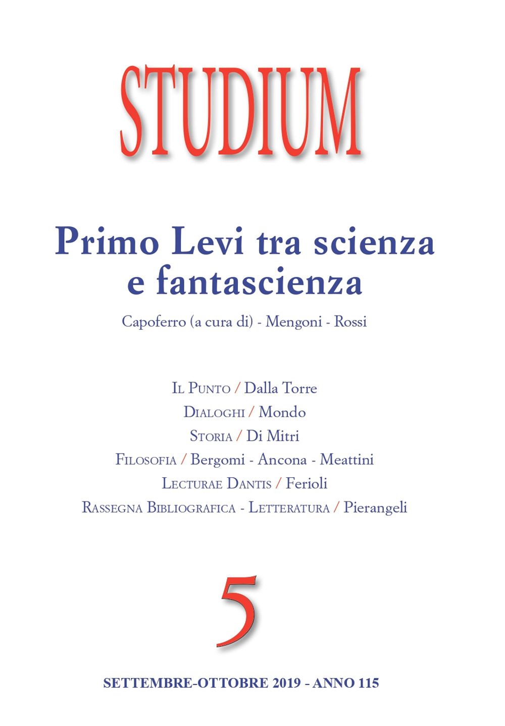 Studium. Vol. 5: Primo Levi tra scienza e fantascienza