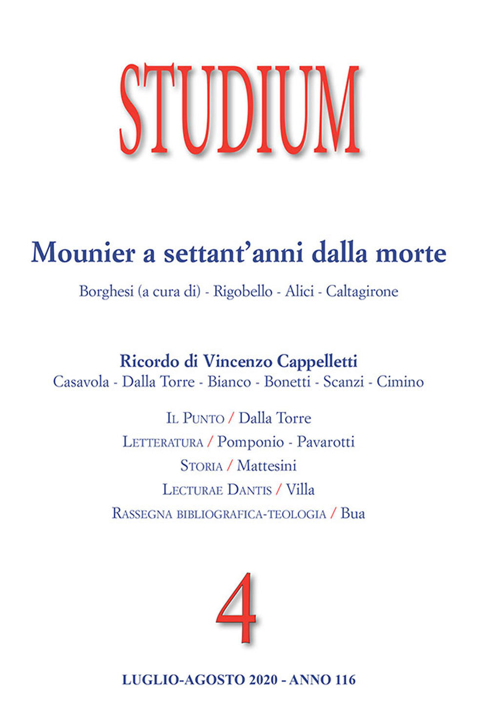Studium. Vol. 4: Mounier a settant'anni dalla morte