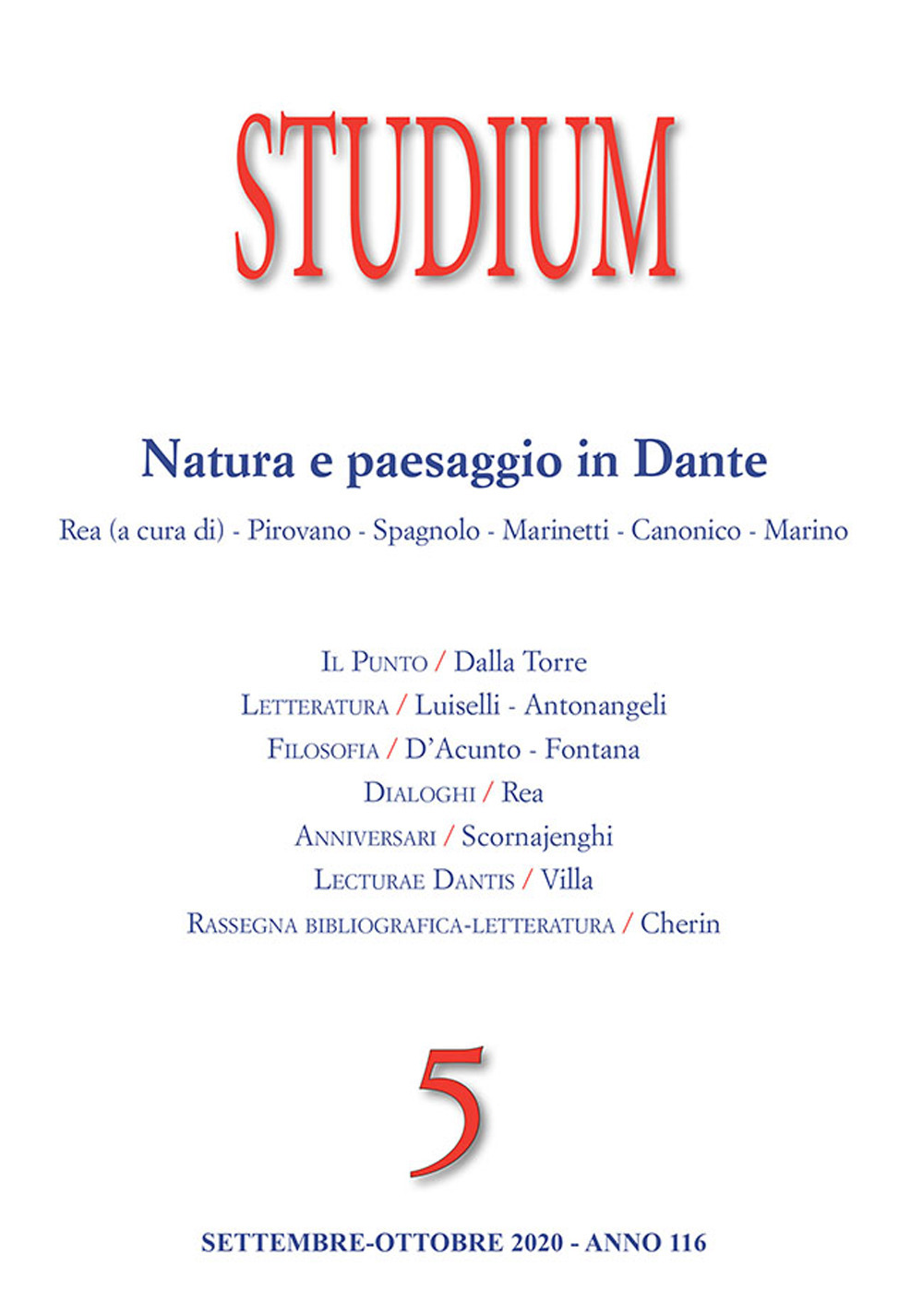 Studium. Vol. 5: Natura e paesaggio in Dante
