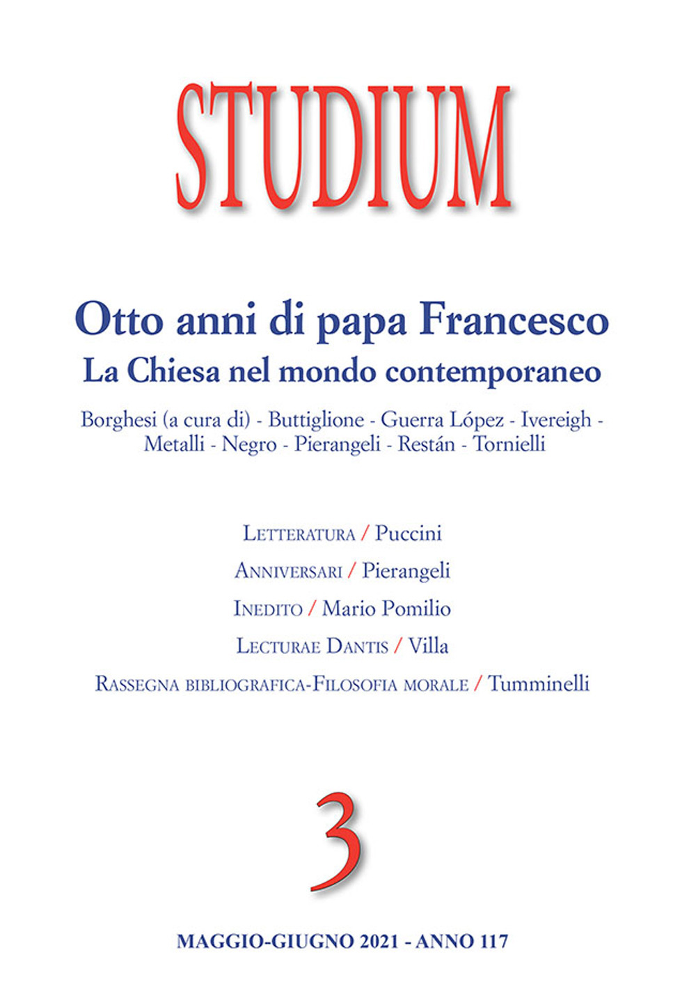 Studium. Vol. 3: Otto anni di Papa Francesco. La Chiesa nel mondo contemporaneo