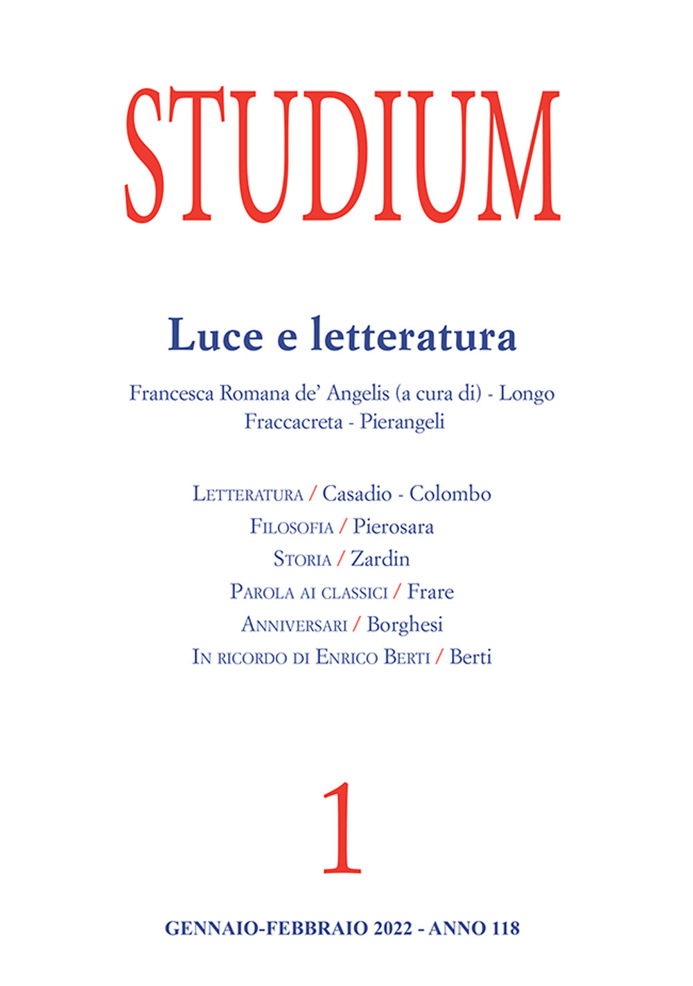 Studium. Vol. 1: Luce e letteratura