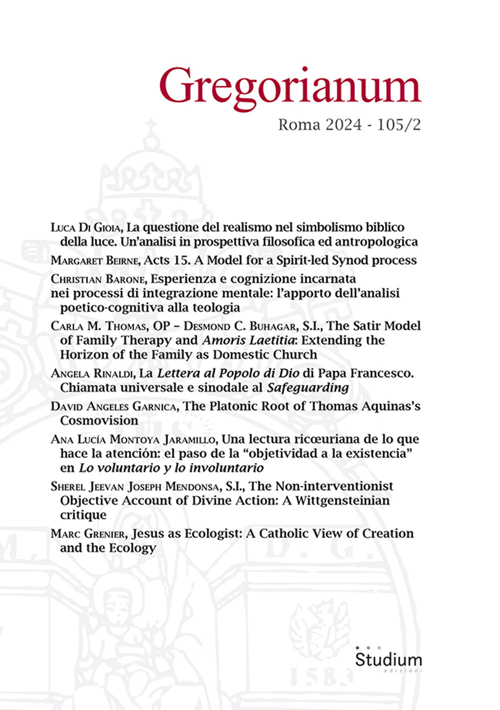 Gregorianum. Vol. 105/2