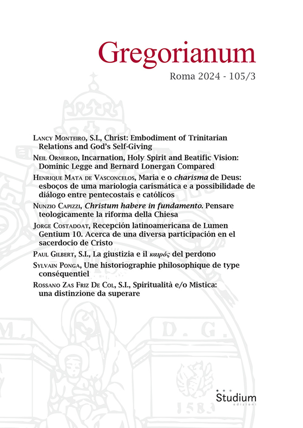 Gregorianum. Vol. 105/3
