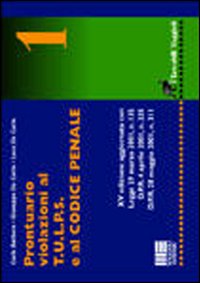 Prontuario violazioni al Tulps e al Codice penale