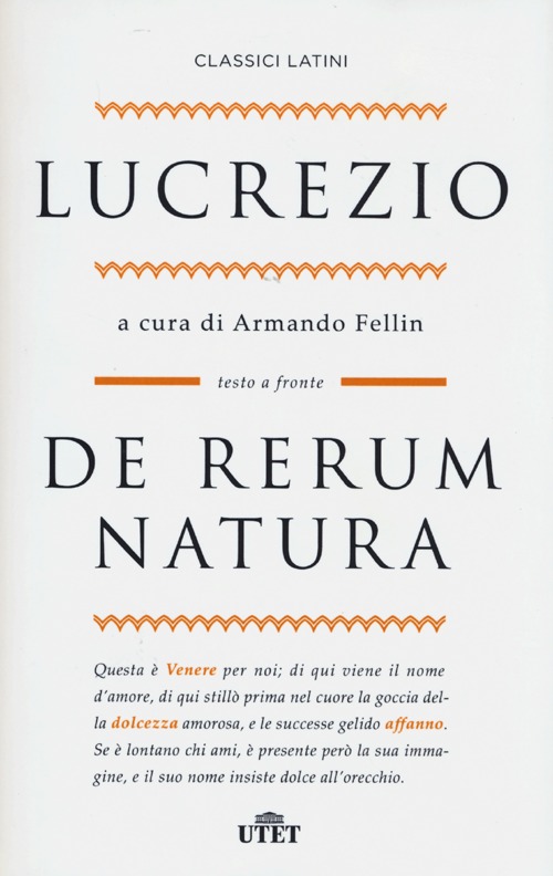 De rerum natura. Testo latino a fronte