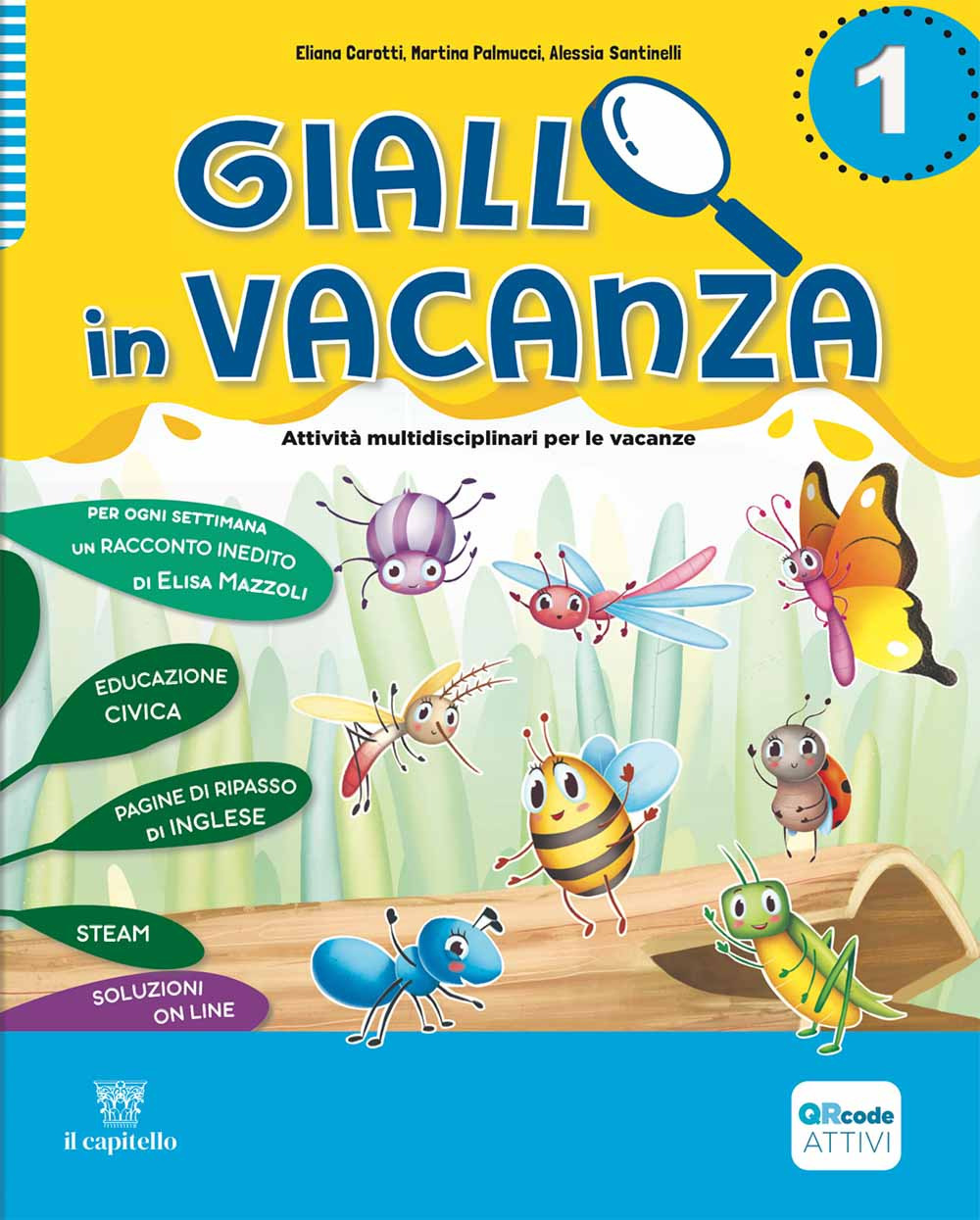 Giallo in vacanza. Attività multidisciplinari per le vacanze. Per la Scuola elementare. Vol. 1: 4 Caratteri. Con Inserto delle regole, Logicando, Narrativa: I tre porcellini e The fox and the crow