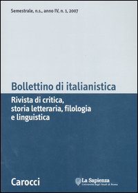 Bollettino di italianistica. Rivista di critica, storia letteraria, filologia e linguistica. Vol. 1