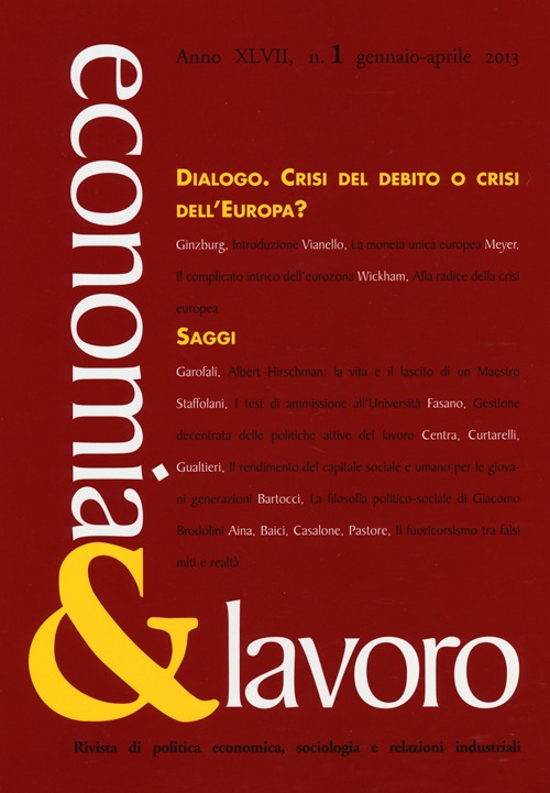 Economia & lavoro. Vol. 1