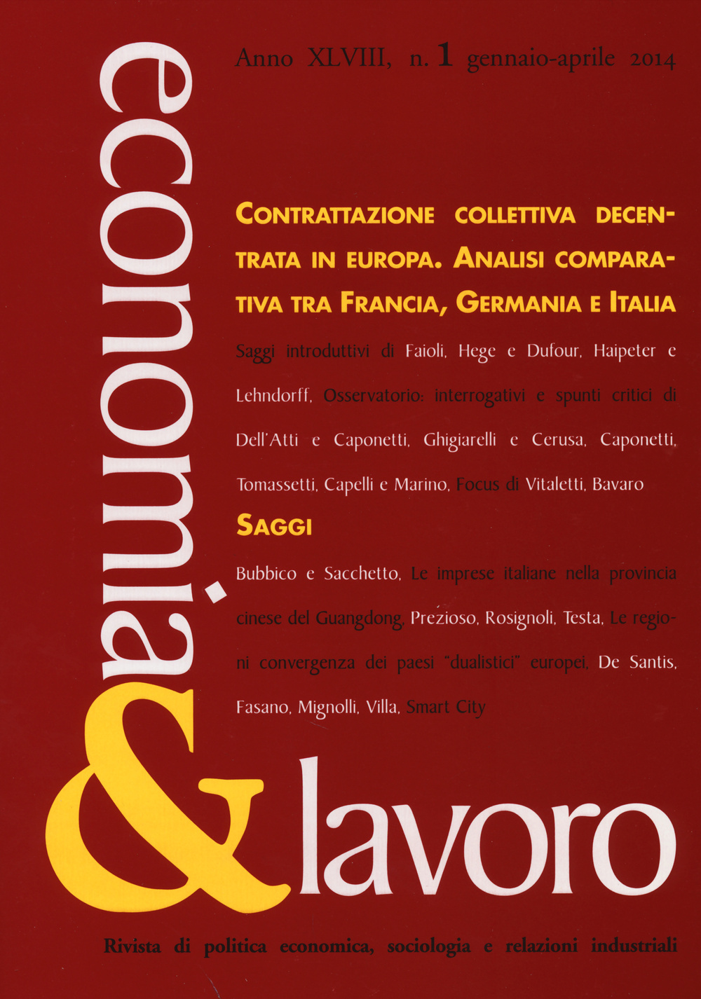 Economia & lavoro. Vol. 1