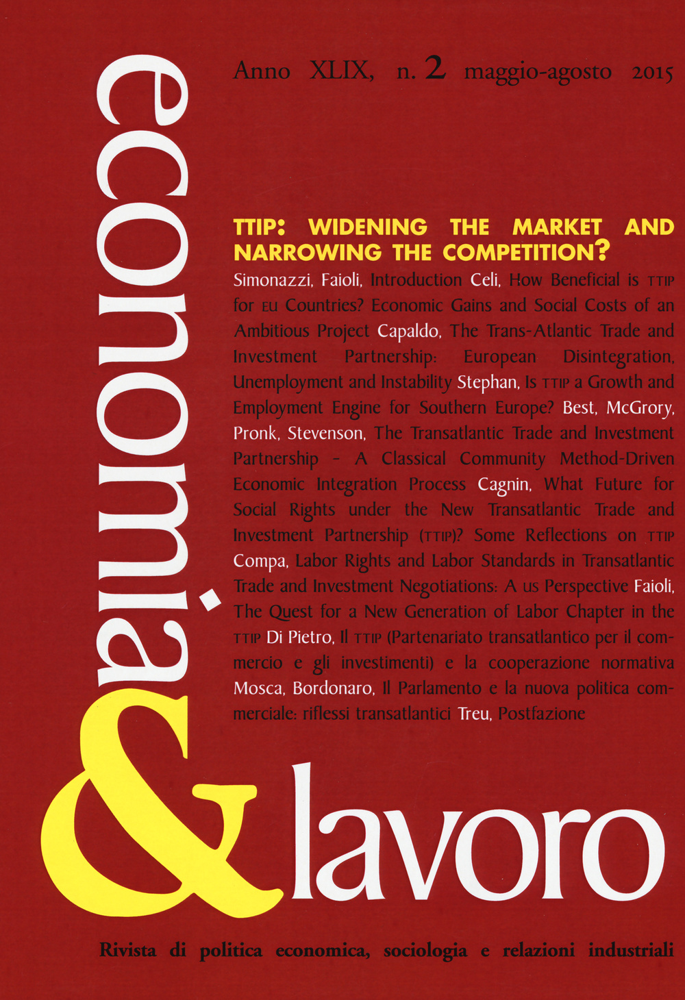 Economia & lavoro. Vol. 2