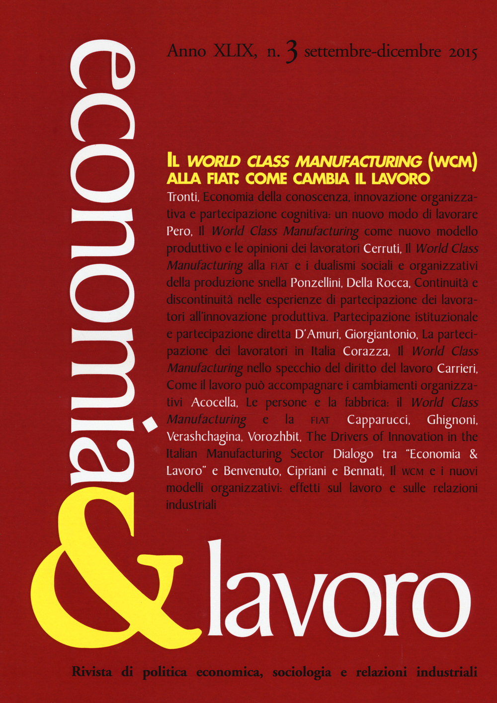 Economia & lavoro. Vol. 3